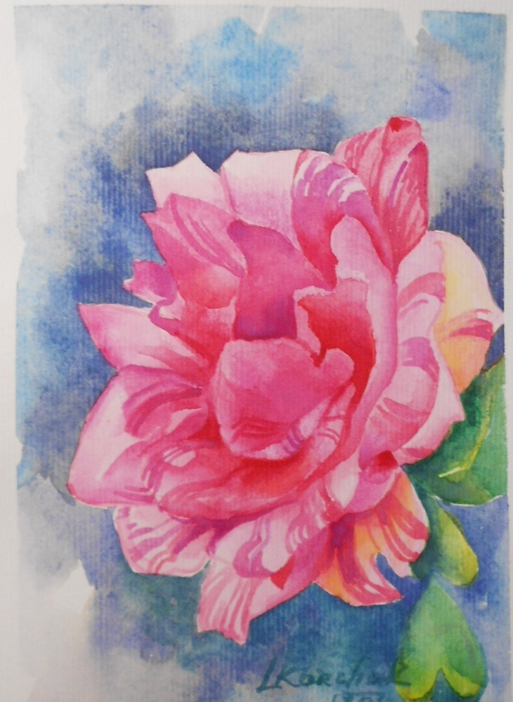 «Наташкина роза» открытка акварель бумага